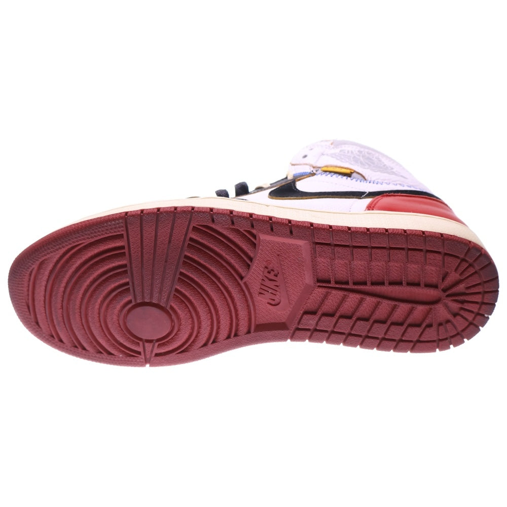 NIKE(ナイキ) ×UNION AIR JORDAN 1 RETRO HI NRG BV1300-106 ユニオン エアジョーダン1 レトロ ハイカットスニーカー ホワイト/レッド US10.5/28.5cm