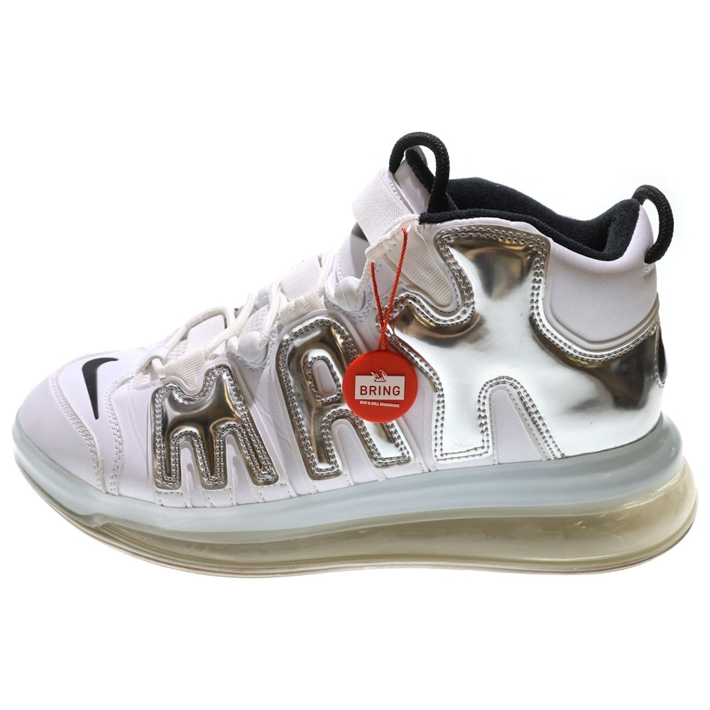 NIKE(ナイキ) AIR MORE UPTEMPO 720 CHROME BQ7668-100 エア モア アップテンポ720 クローム ハイカットスニーカー ホワイト/シルバー US10.5/28.5cm