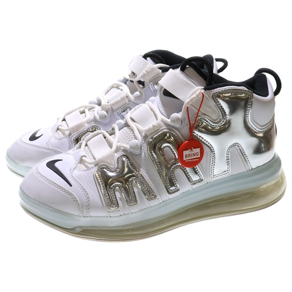 NIKE(ナイキ) AIR MORE UPTEMPO 720 CHROME BQ7668-100 エア モア アップテンポ720 クローム ハイカットスニーカー ホワイト/シルバー US10.5/28.5cm