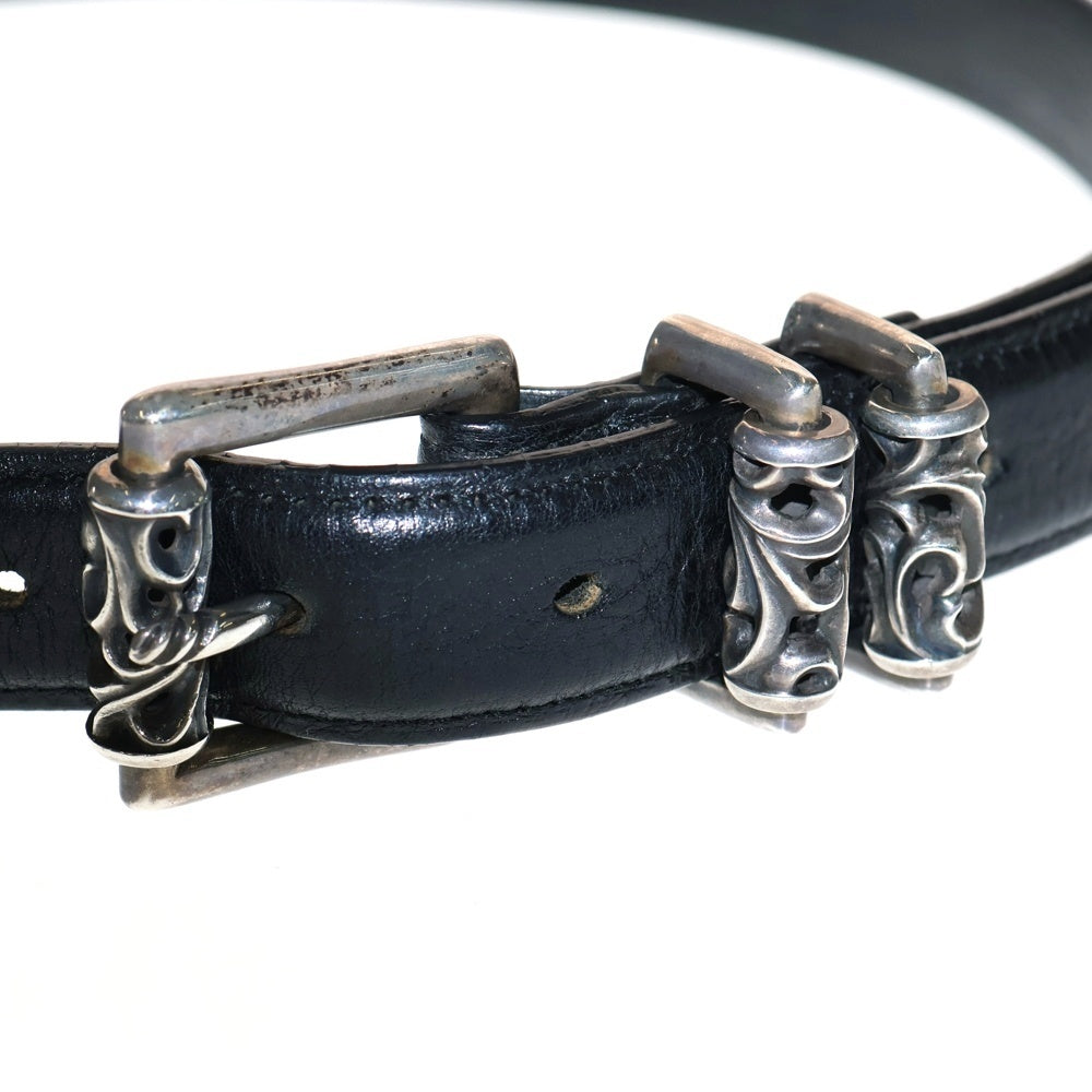 CHROME HEARTS(クロムハーツ) BLT ROLLER 3PC 1inch 3PCローラーバックル レザーベルト シルバー