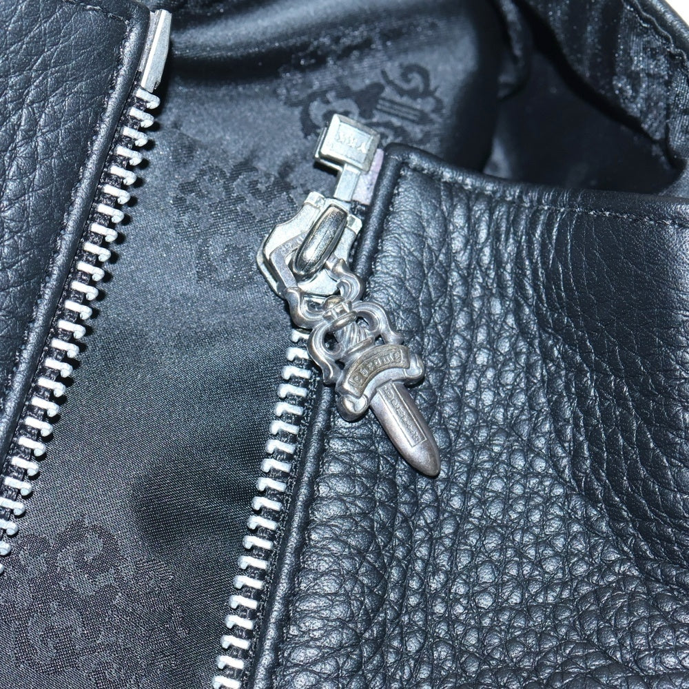 CHROME HEARTS(クロムハーツ) TOTE BAG 4 POCKET 4 CROS PATCH 4ポケット クロスパッチ付き レザートートバッグ ブラック