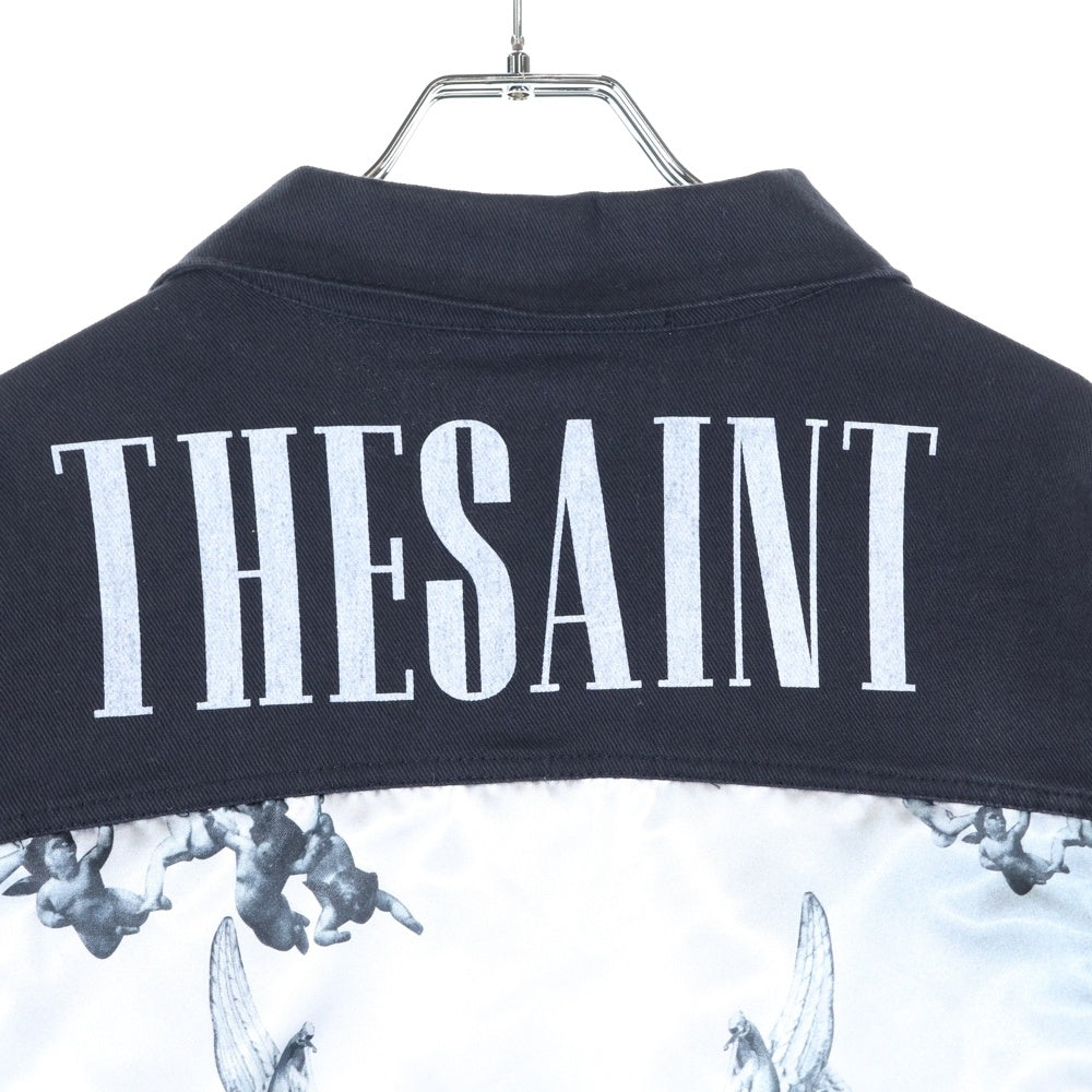 NO BRAND(ノーブランド) THE SAINT MAFIA CLUB バックプリント デニムジャケット