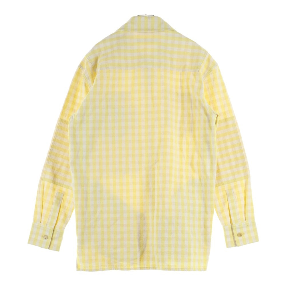 Acne Studios(アクネ ストゥディオズ) コットンウールロングスリーブ長袖チェックシャツ ジャケット FN-MN-OUTW000624 イエロー