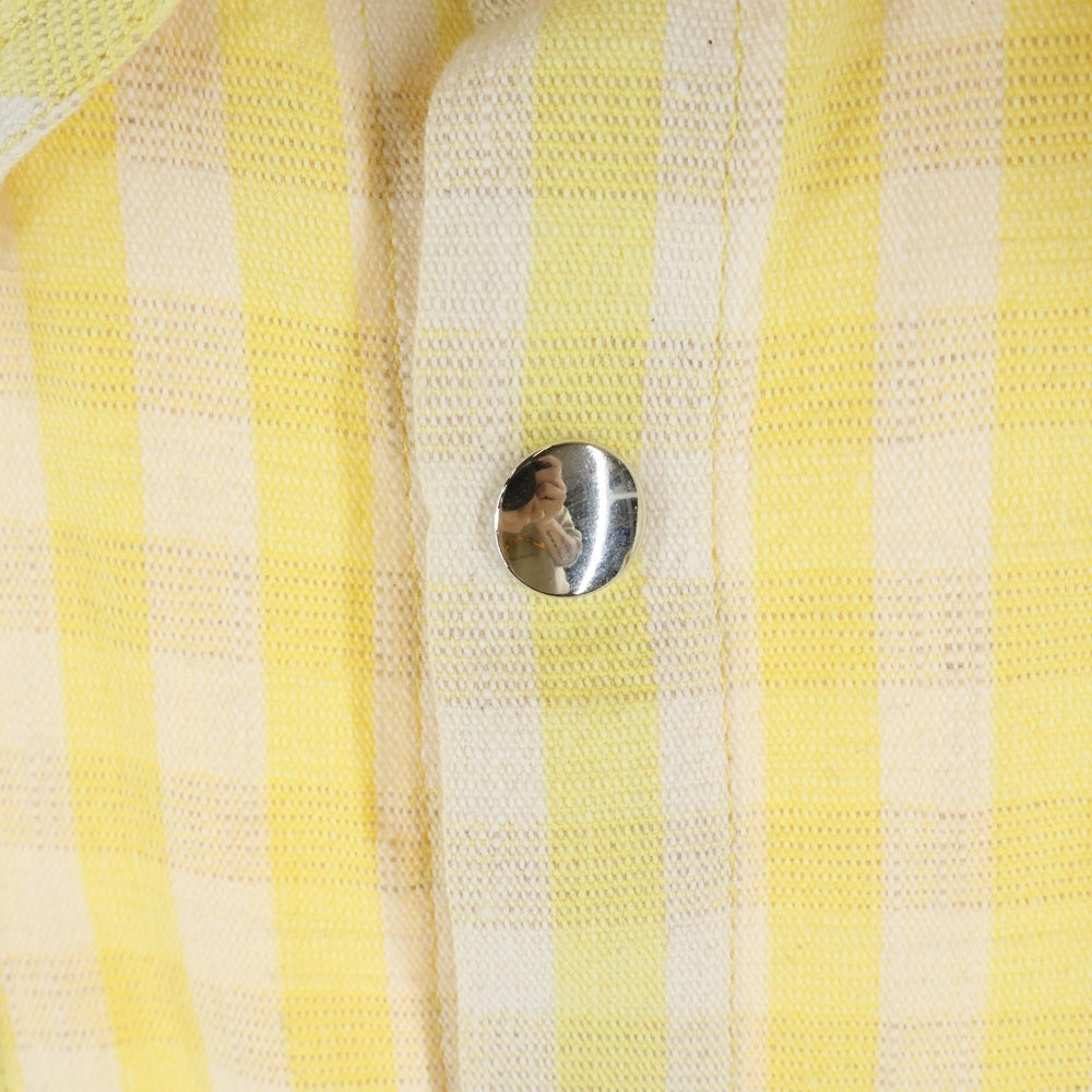 Acne Studios(アクネ ストゥディオズ) コットンウールロングスリーブ長袖チェックシャツ ジャケット FN-MN-OUTW000624 イエロー