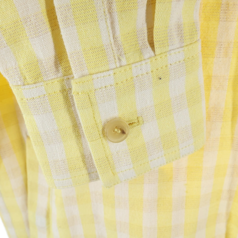 Acne Studios(アクネ ストゥディオズ) コットンウールロングスリーブ長袖チェックシャツ ジャケット FN-MN-OUTW000624 イエロー