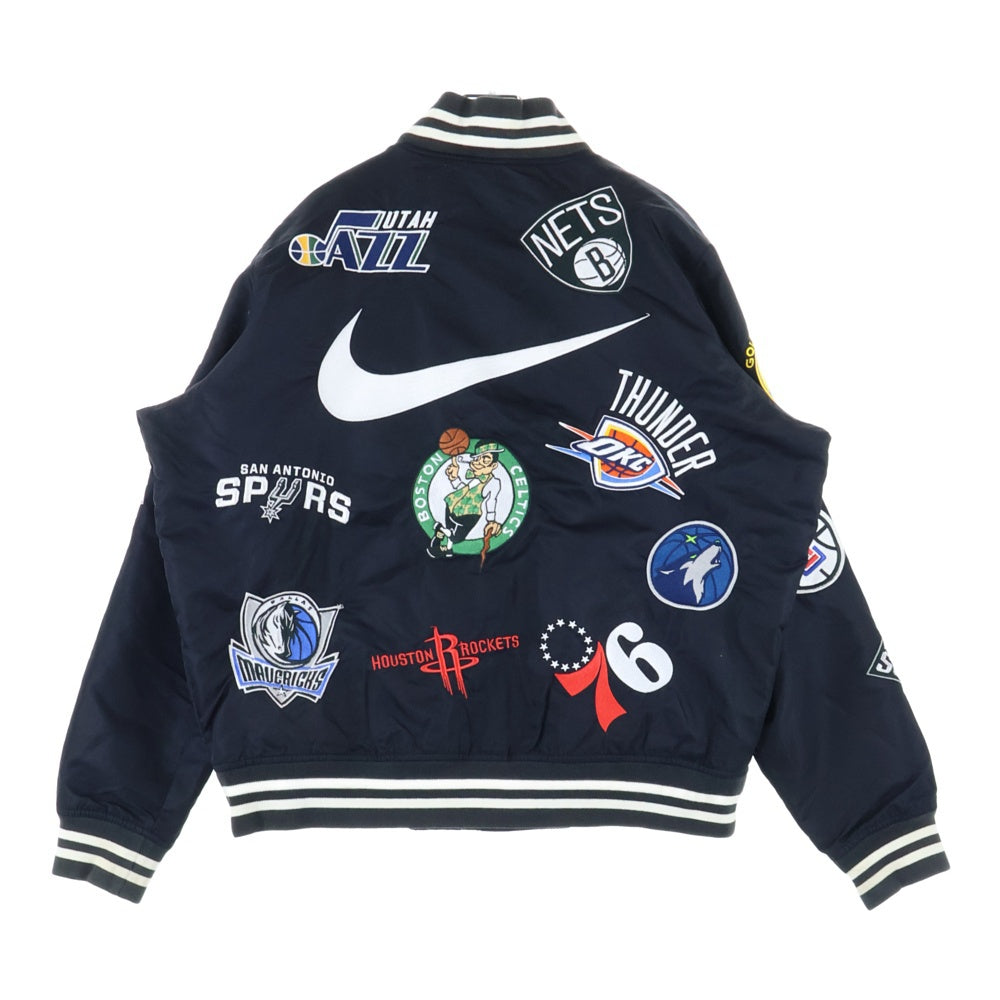 SUPREME(シュプリーム) 18SS ×NIKE ×NBA TEAMS WARM UP JACKET ナイキ エヌビーエー チーム ウォームアップジャケット スタジャン ブルゾン ブラック AO3631-010