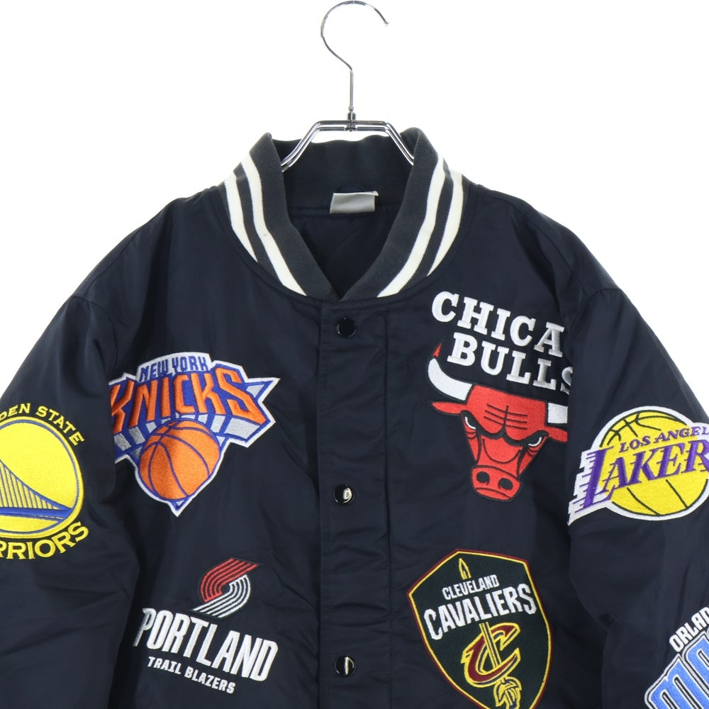 SUPREME(シュプリーム) 18SS ×NIKE ×NBA TEAMS WARM UP JACKET ナイキ エヌビーエー チーム ウォームアップジャケット スタジャン ブルゾン ブラック AO3631-010