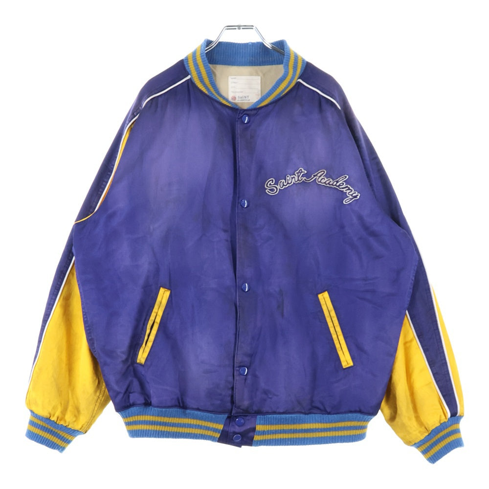 SAINT MICHAEL(セントマイケル) 22AW×SHERMER ACADEMY シャーマーアカデミー スカジャンブルゾン パープル/イエロー SM-A22-0000-063