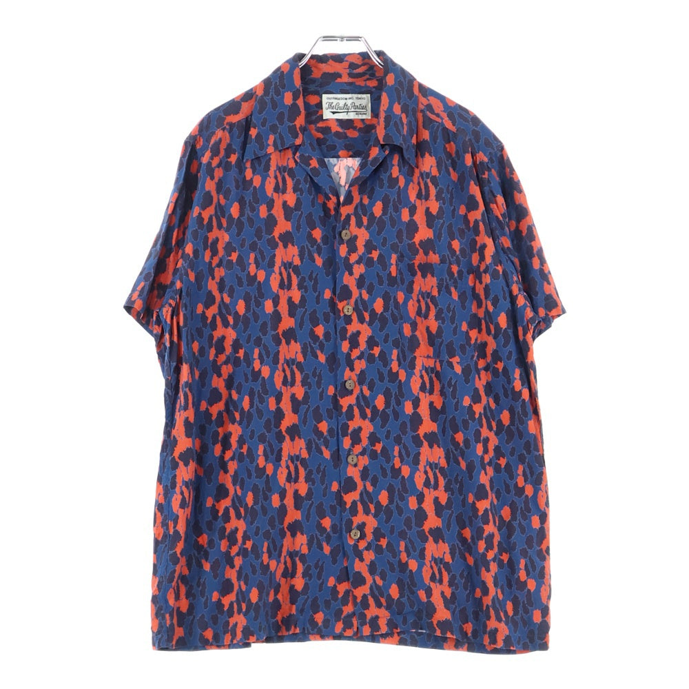 WACKO MARIA(ワコマリア) LEOPARD HAWAIIAN SHIRT S/S レオパード アロハシャツ 半袖シャツ ネイビー/レッド