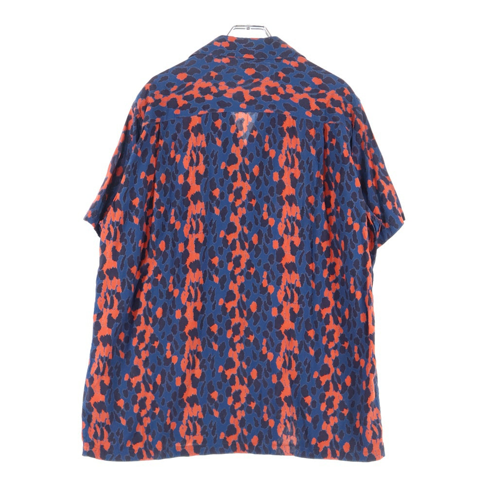 WACKO MARIA(ワコマリア) LEOPARD HAWAIIAN SHIRT S/S レオパード アロハシャツ 半袖シャツ ネイビー/レッド