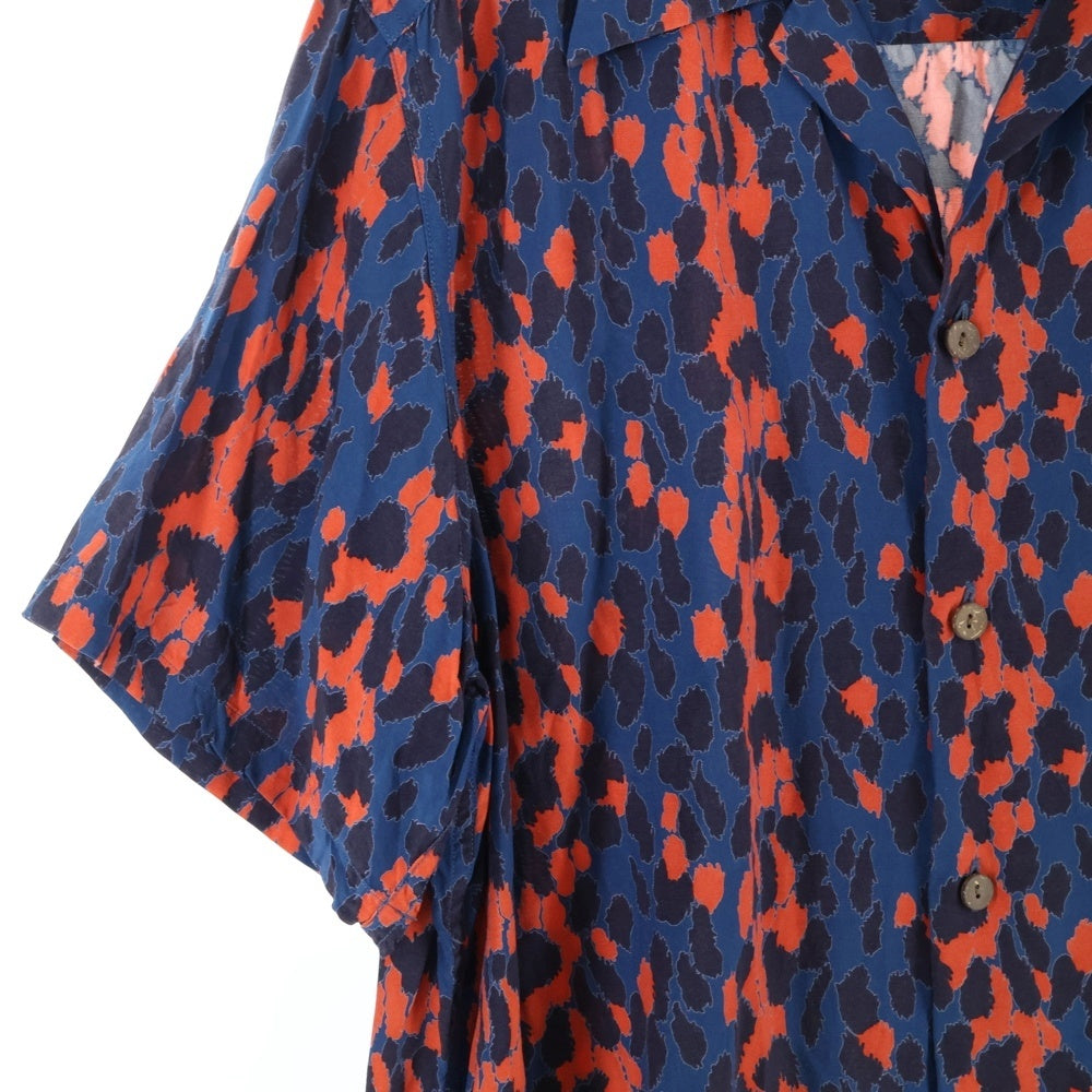 WACKO MARIA(ワコマリア) LEOPARD HAWAIIAN SHIRT S/S レオパード アロハシャツ 半袖シャツ ネイビー/レッド