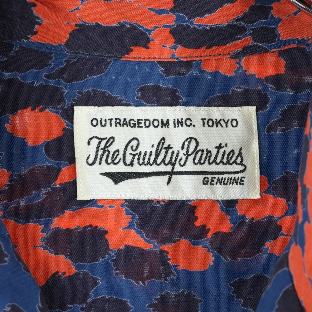 WACKO MARIA(ワコマリア) LEOPARD HAWAIIAN SHIRT S/S レオパード アロハシャツ 半袖シャツ ネイビー/レッド