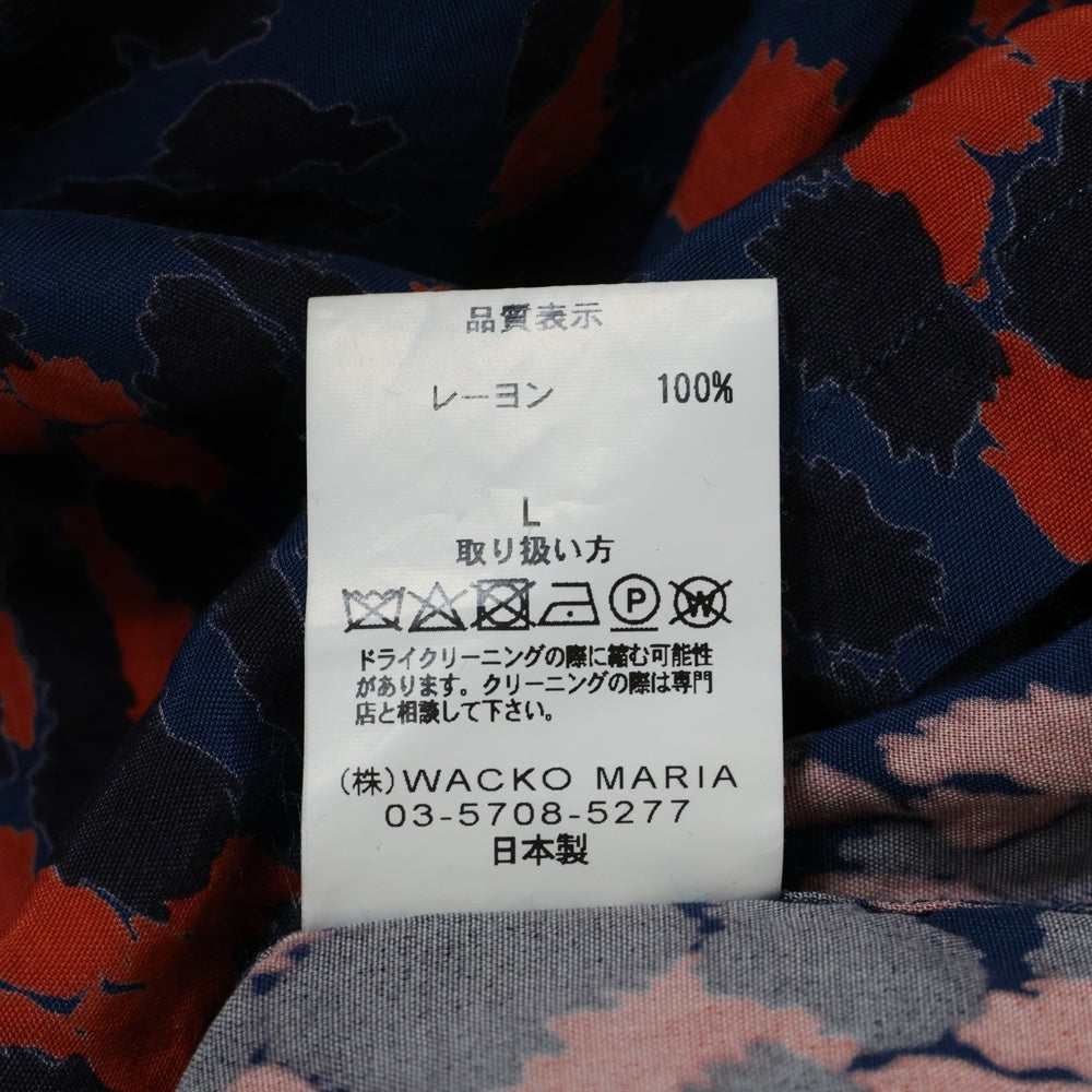 WACKO MARIA(ワコマリア) LEOPARD HAWAIIAN SHIRT S/S レオパード アロハシャツ 半袖シャツ ネイビー/レッド