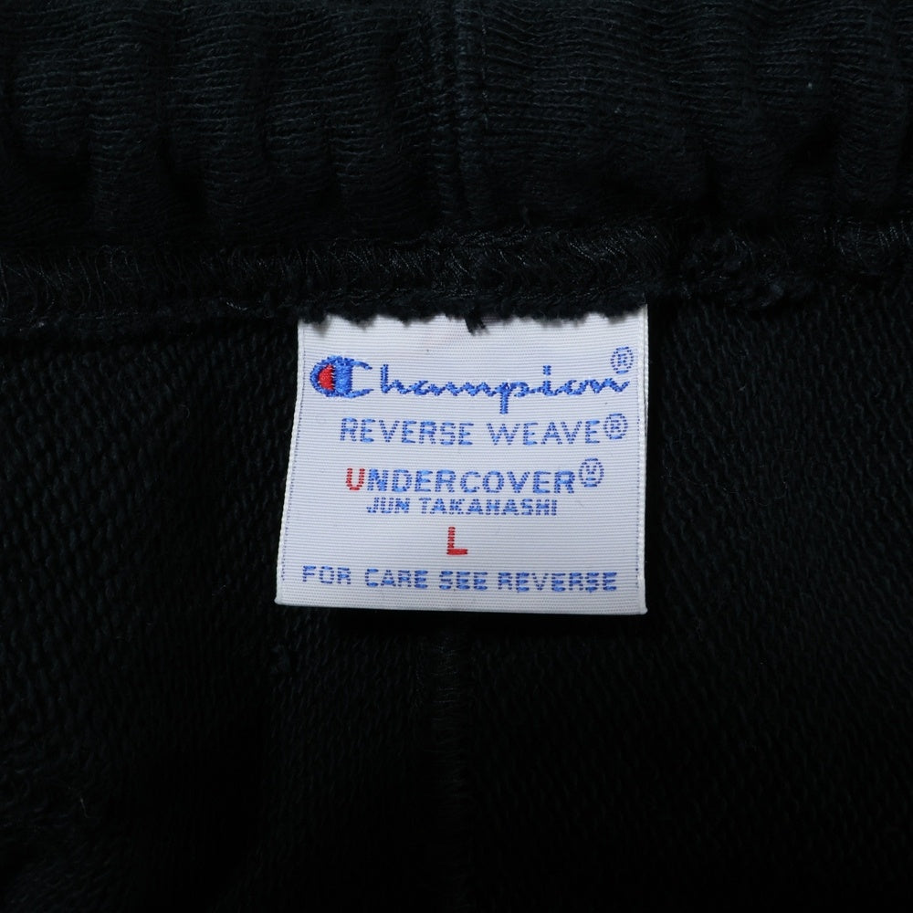 UNDERCOVER(アンダーカバー) ×Champion チャンピオン リバースウィーブ カットオフ ドローストリング スウェットパンツ ブラック C8-B206