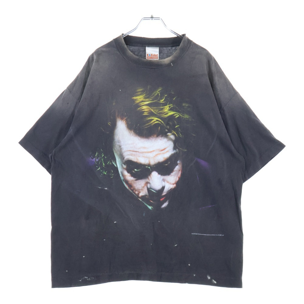 SAINT MICHAEL(セントマイケル) 25SS×The Dark Knight JOKER ヴィンテージ加工 ジョーカープリント半袖Tシャツ カットソー ブラック SM-HR8-0000-C53