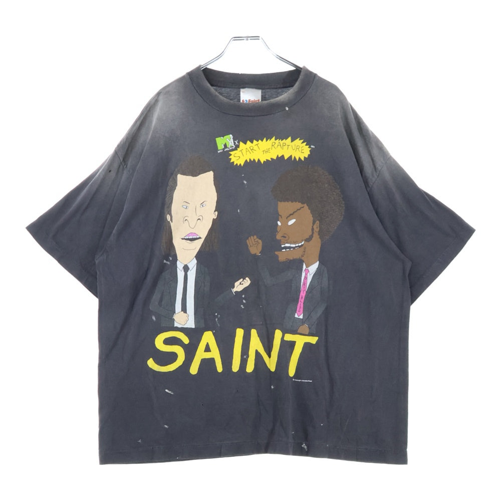 SAINT MICHAEL(セントマイケル) 25SS SS TEE RAPTURE ダメージ加工半袖Tシャツ グレー SM-HR8-0000-015