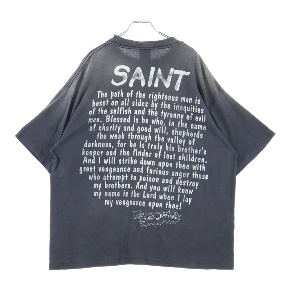 SAINT MICHAEL(セントマイケル) 25SS SS TEE RAPTURE ダメージ加工半袖Tシャツ グレー SM-HR8-0000-015