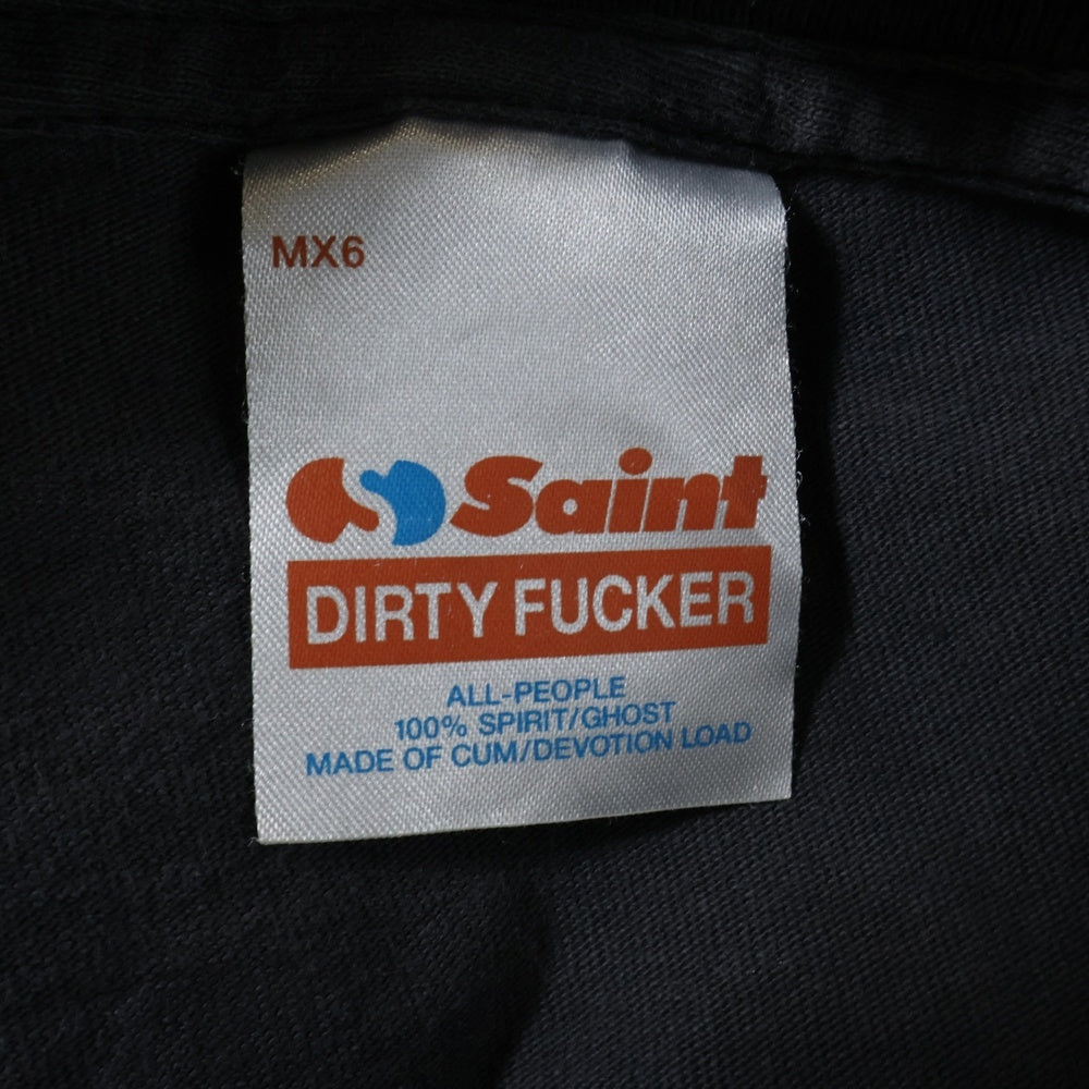 SAINT MICHAEL(セントマイケル) 25SS SS TEE RAPTURE ダメージ加工半袖Tシャツ グレー SM-HR8-0000-015