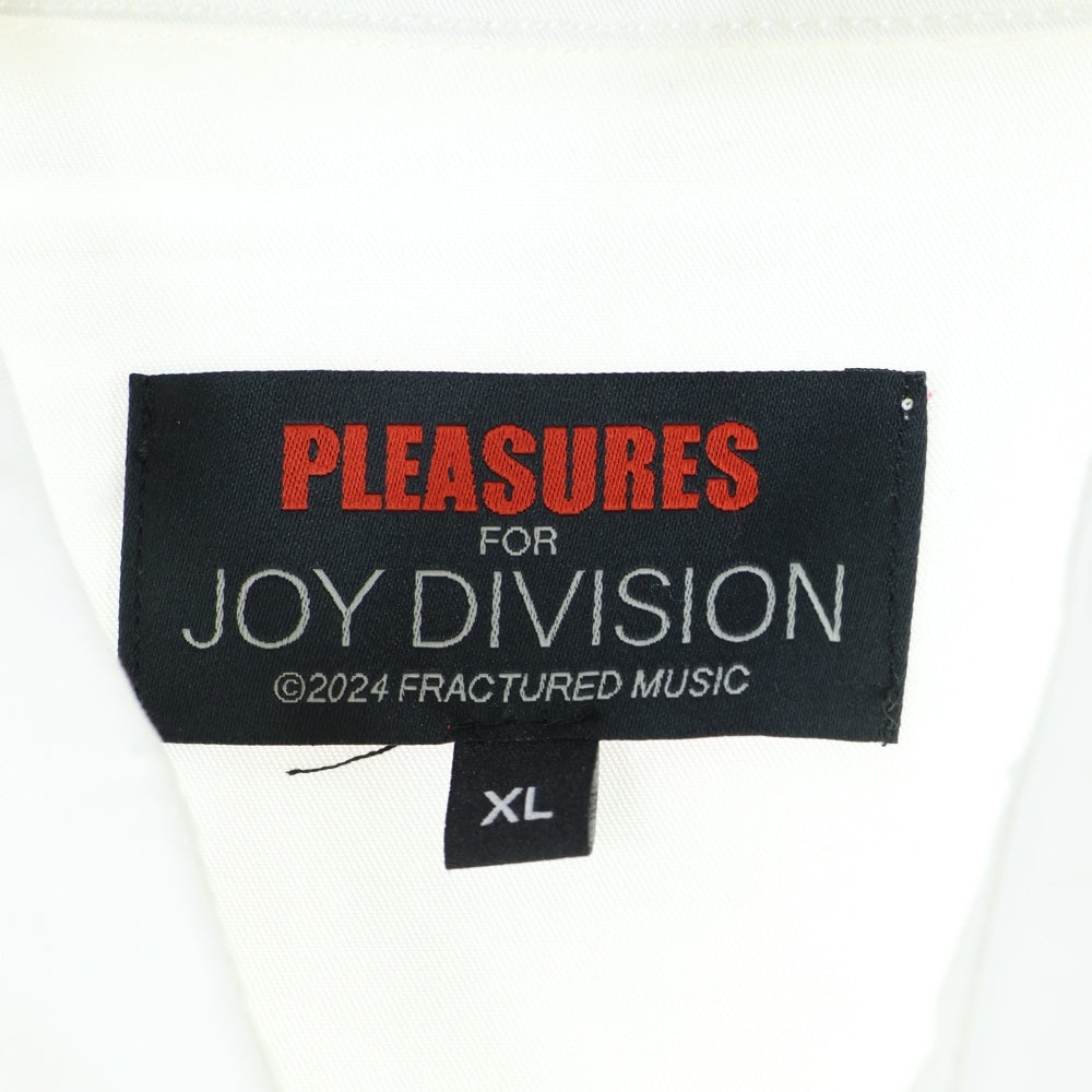 PLEASURES(プレジャーズ) ×Joy Division NOTHING BUTTON DOWN SHIRTS WHITE ジョイ ディビジョン ノッシング ボタン ダウン シャツ ホワイト