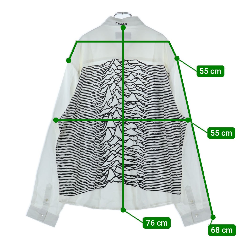 PLEASURES(プレジャーズ) ×Joy Division NOTHING BUTTON DOWN SHIRTS WHITE ジョイ ディビジョン ノッシング ボタン ダウン シャツ ホワイト