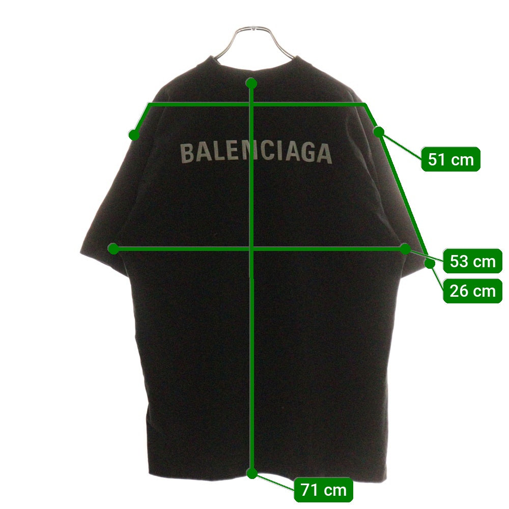 BALENCIAGA(バレンシアガ) 24SS リフレクター ロゴ 半袖Tシャツ ブラック 764235 TQVN1