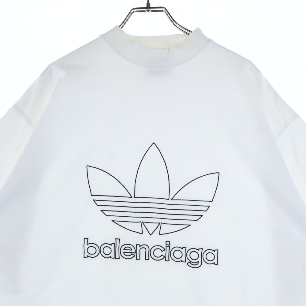 BALENCIAGA(バレンシアガ) 23SS ×adidas アディダス トレフォイルロゴオーバーサイズTシャツ 半袖クルーネックカットソー ホワイト 723976 TNVN8