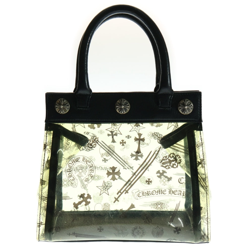 CHROME HEARTS(クロムハーツ) DREW MINI ドリューミニ PVC加工クロスボールボタントートバッグ ブラック/クリア