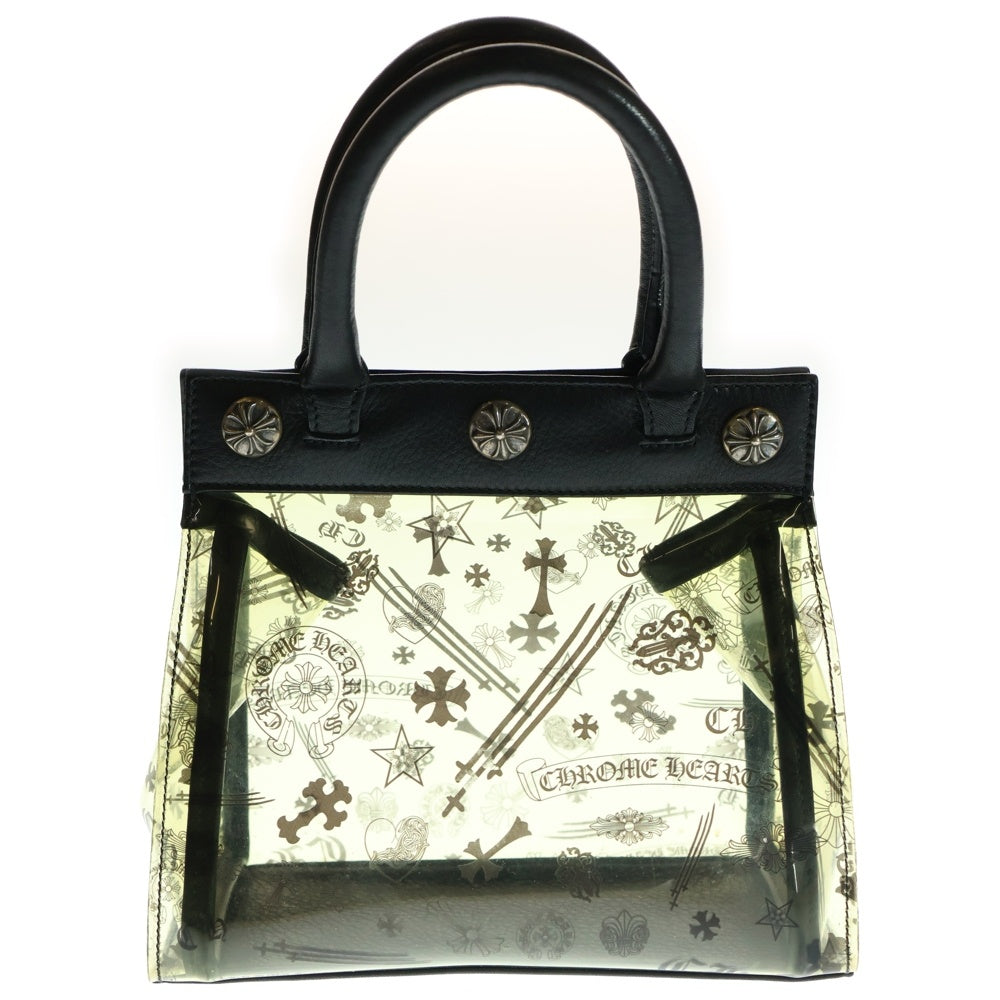 CHROME HEARTS(クロムハーツ) DREW MINI ドリューミニ PVC加工クロスボールボタントートバッグ ブラック/クリア