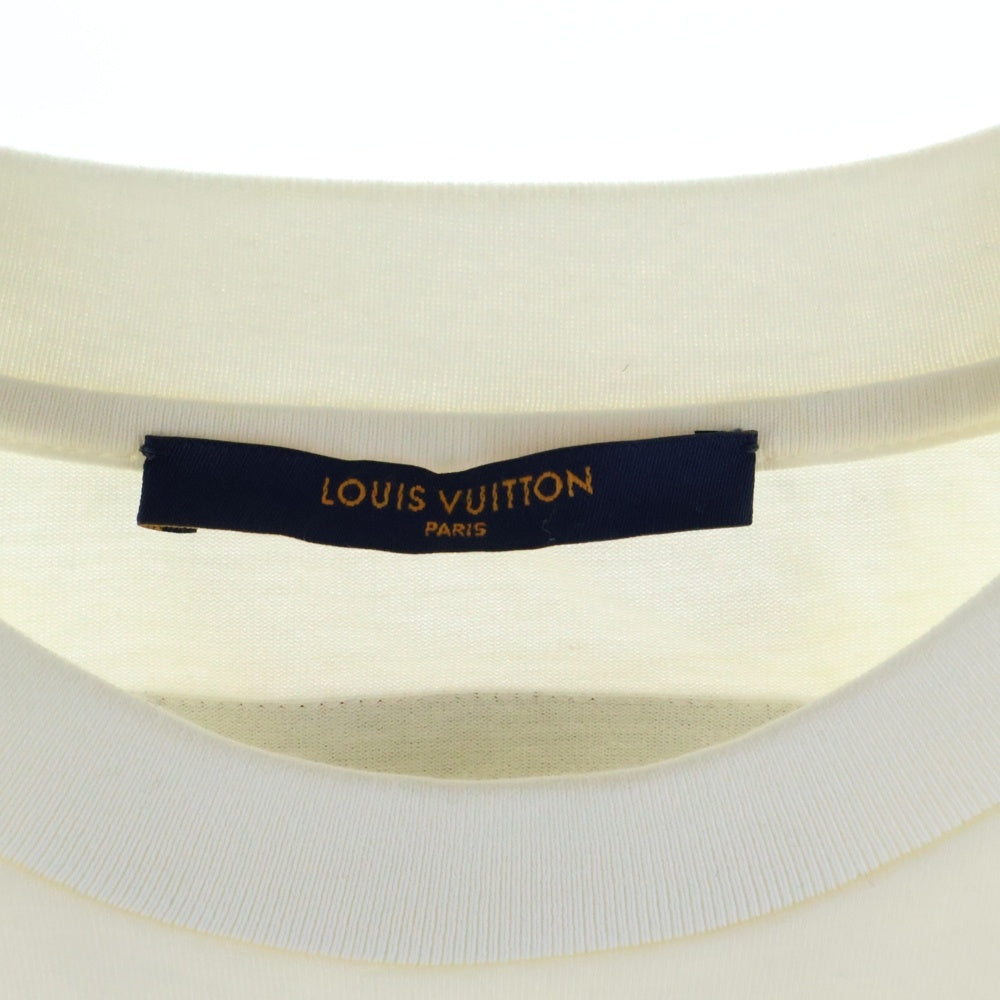 LOUIS VUITTON(ルイヴィトン) 22AW フロント エンボス クルーネック 半袖 Tシャツ カットソー ホワイト RM222Q DT3 HNY55W