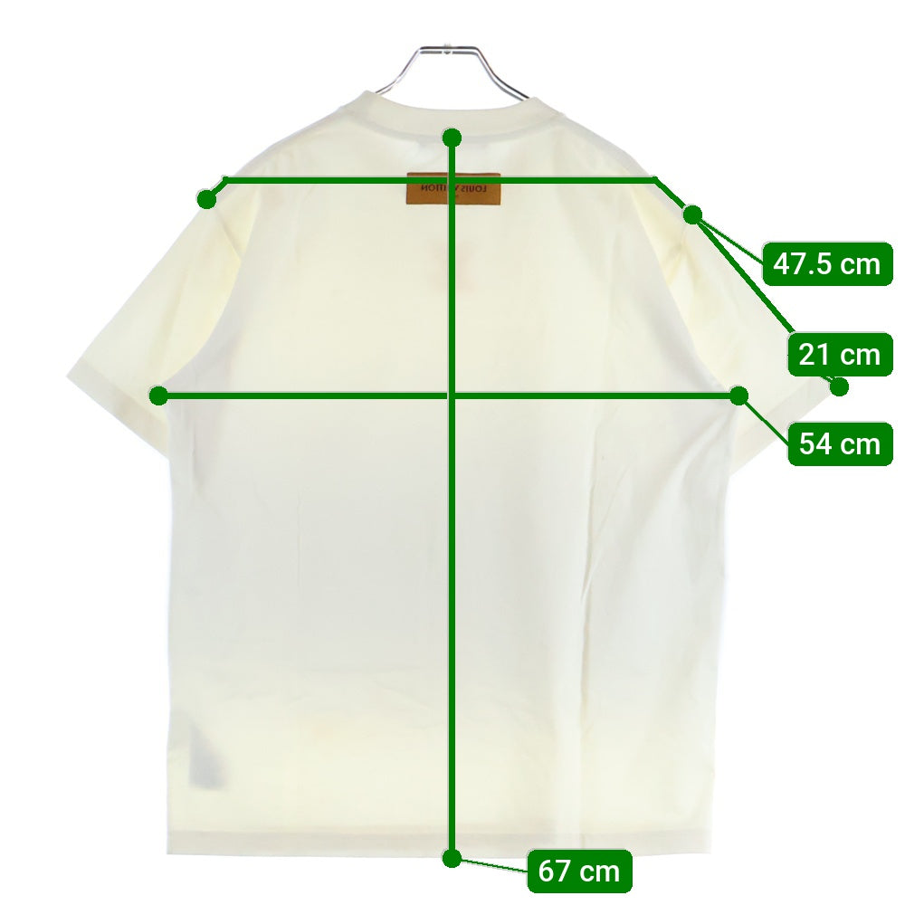 LOUIS VUITTON(ルイヴィトン) 22AW フロント エンボス クルーネック 半袖 Tシャツ カットソー ホワイト RM222Q DT3 HNY55W