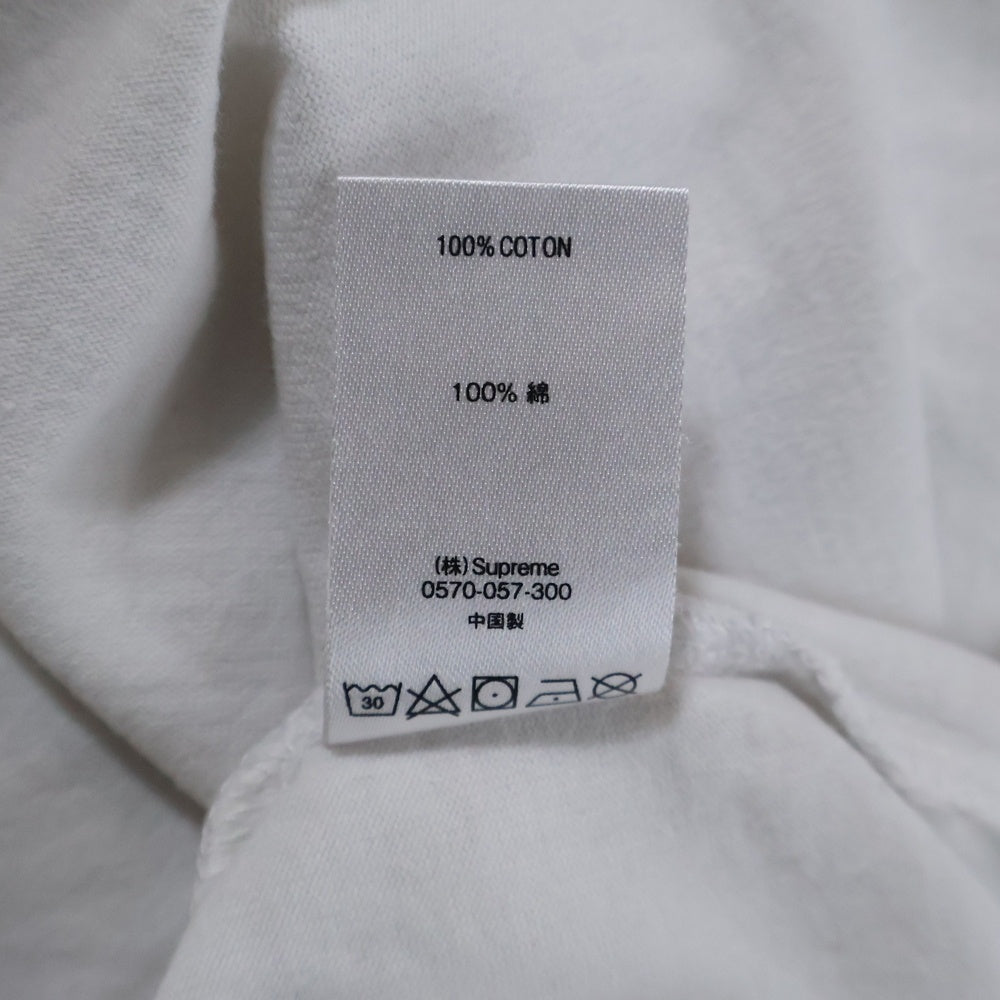 SUPREME(シュプリーム) 19SS Mesh Stripe Pocket メッシュ ストライプ ボックスロゴ ポケット クルーネック 半袖Tシャツ ホワイト