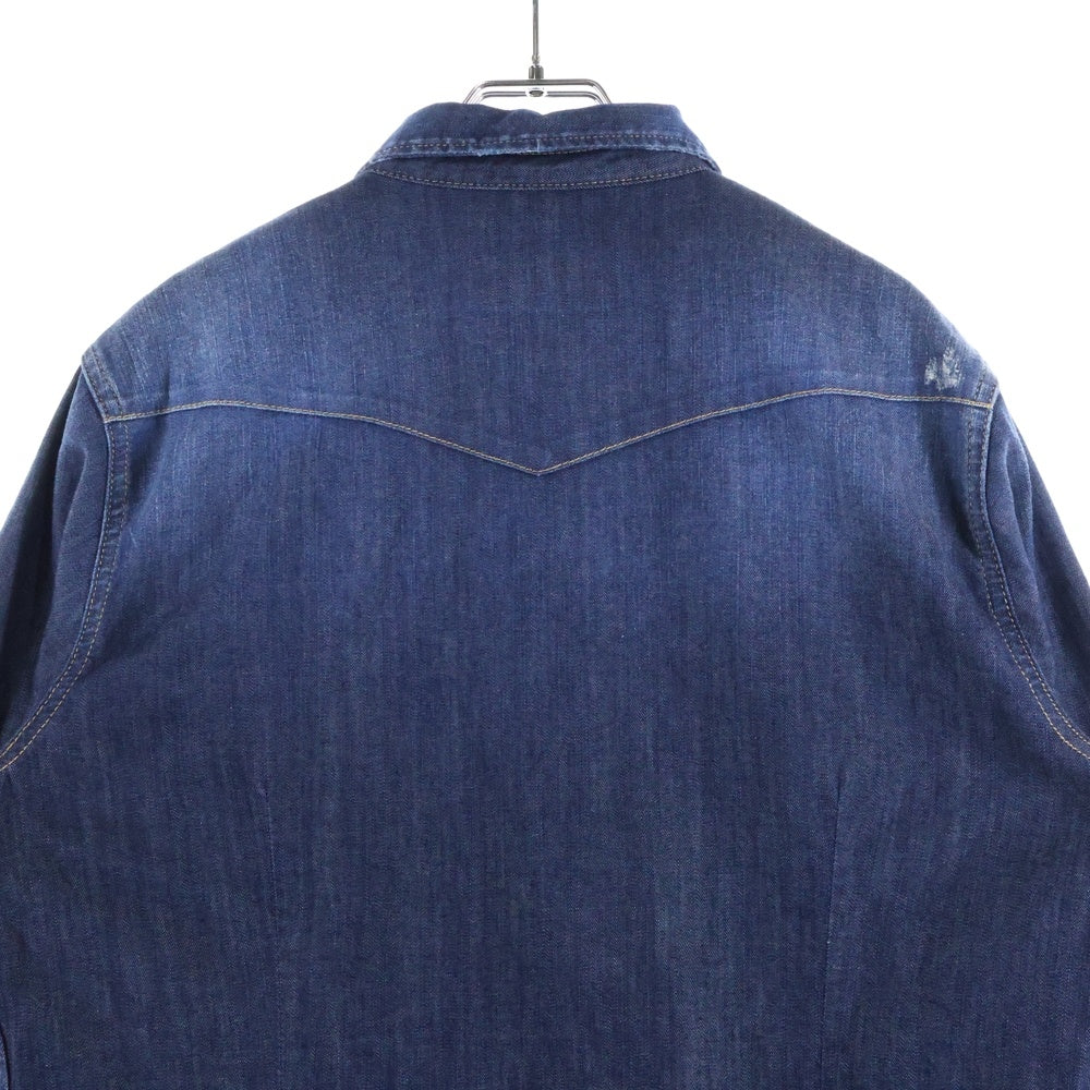 DSQUARED2(ディースクエアード) 23AW スナップボタン デニム長袖シャツ インディゴ S74DM0752