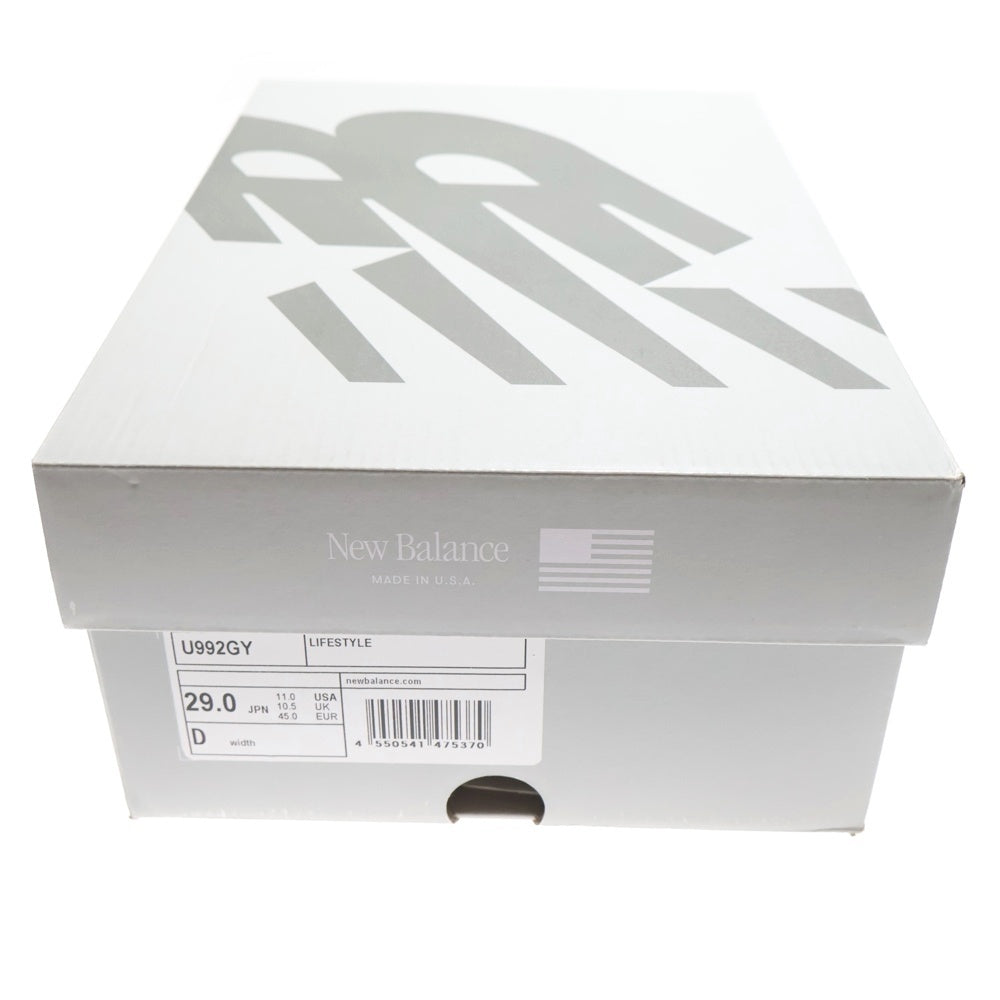 New Balance(ニューバランス) U992GY 2025 USA製 メッシュ ローカットスニーカー グレー US11/29cm