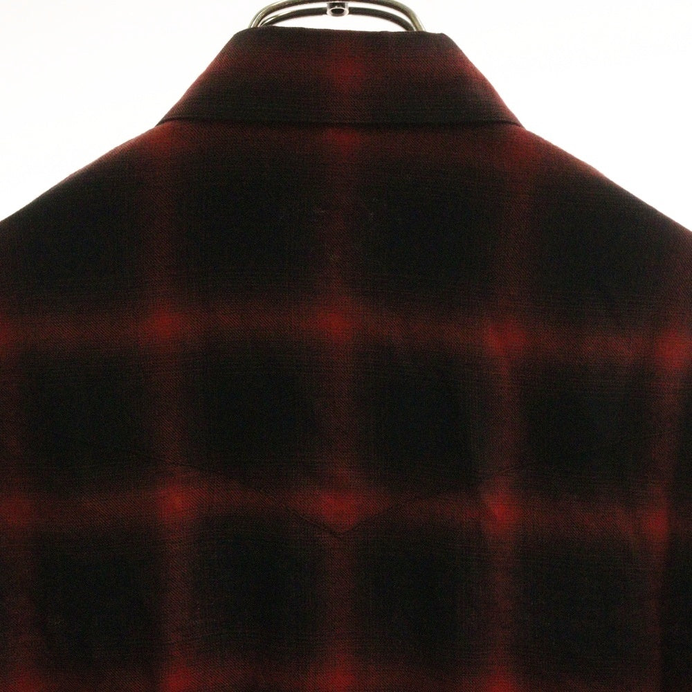 CELINE(セリーヌ) オンブレチェック長袖シャツ レッド/ブラック 2C027054D