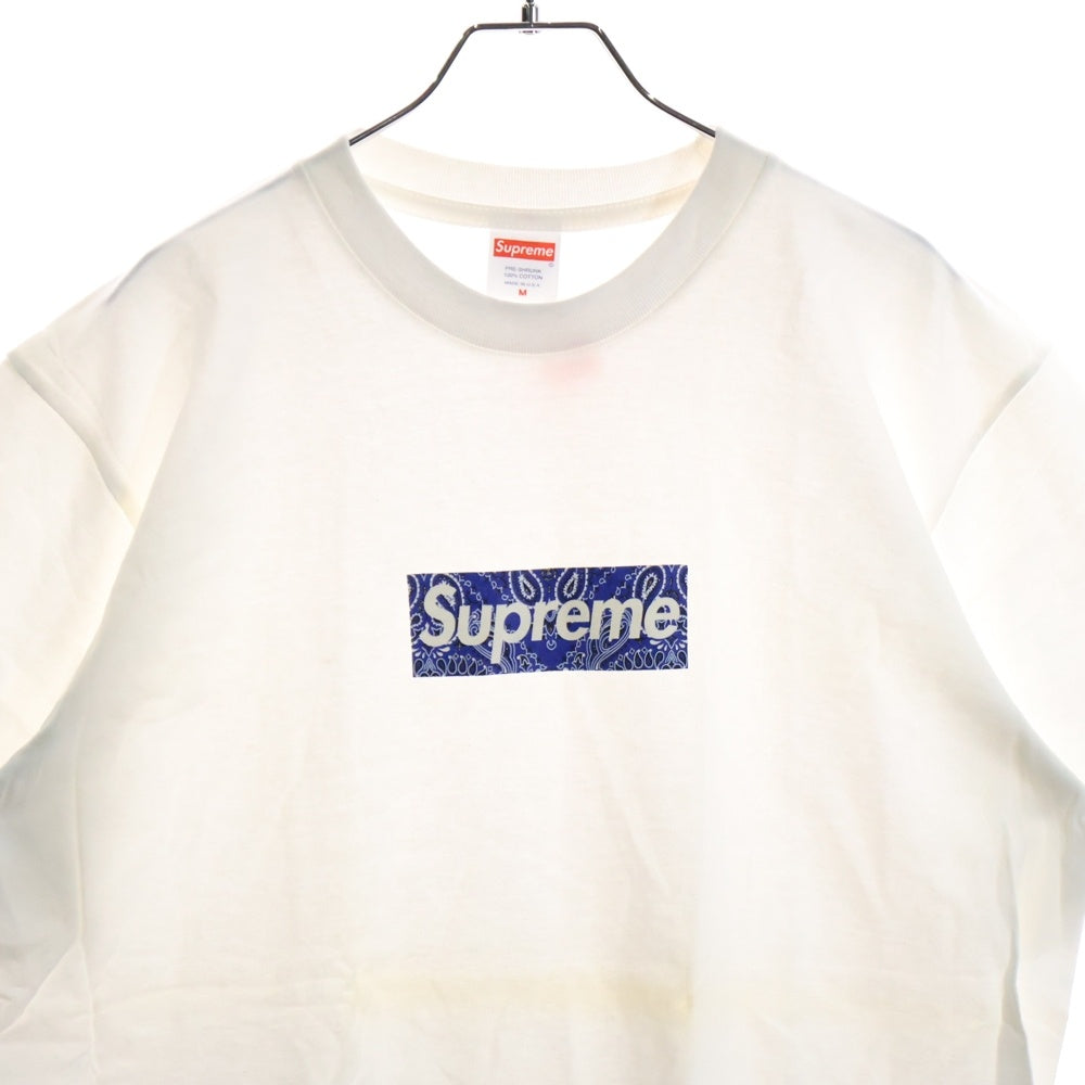 SUPREME(シュプリーム) 19AW Bandana Box Logo Tee バンダナ ボックスロゴ プリント クルーネック 半袖Tシャツ カットソー ホワイト