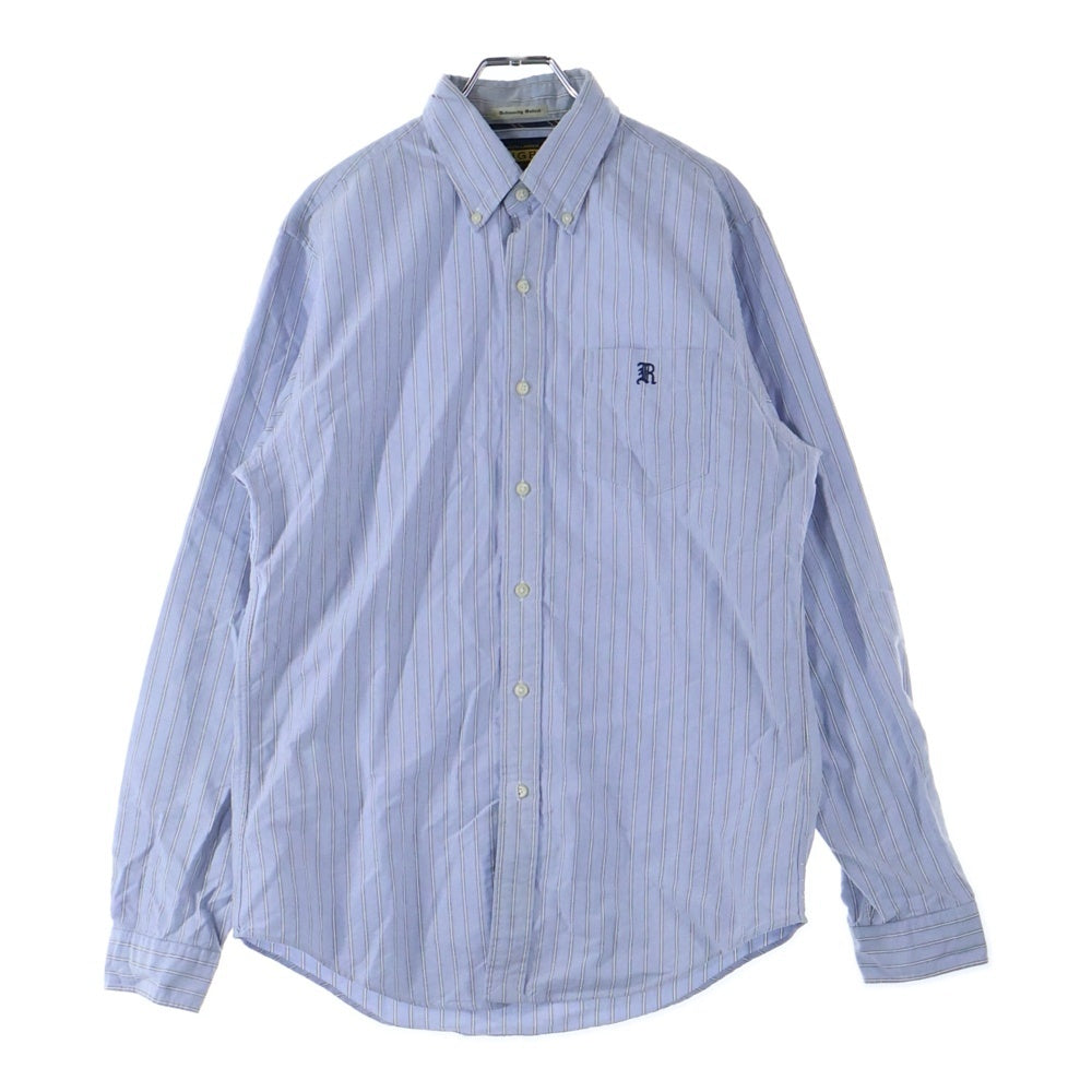 RALPH LAUREN RUGBY(ラルフローレン ラグビー) ロゴ刺繍 ストライプ 長袖シャツ ブルー