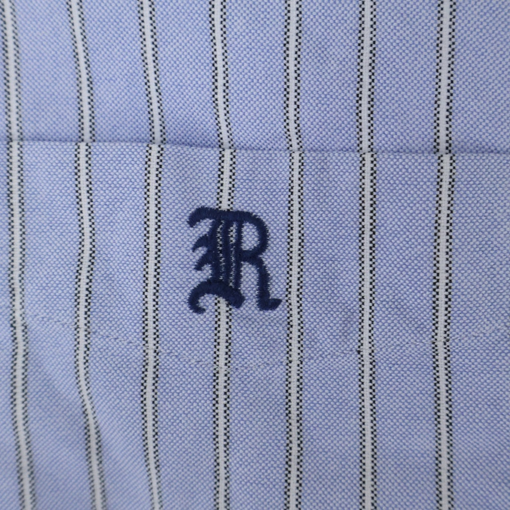 RALPH LAUREN RUGBY(ラルフローレン ラグビー) ロゴ刺繍 ストライプ 長袖シャツ ブルー