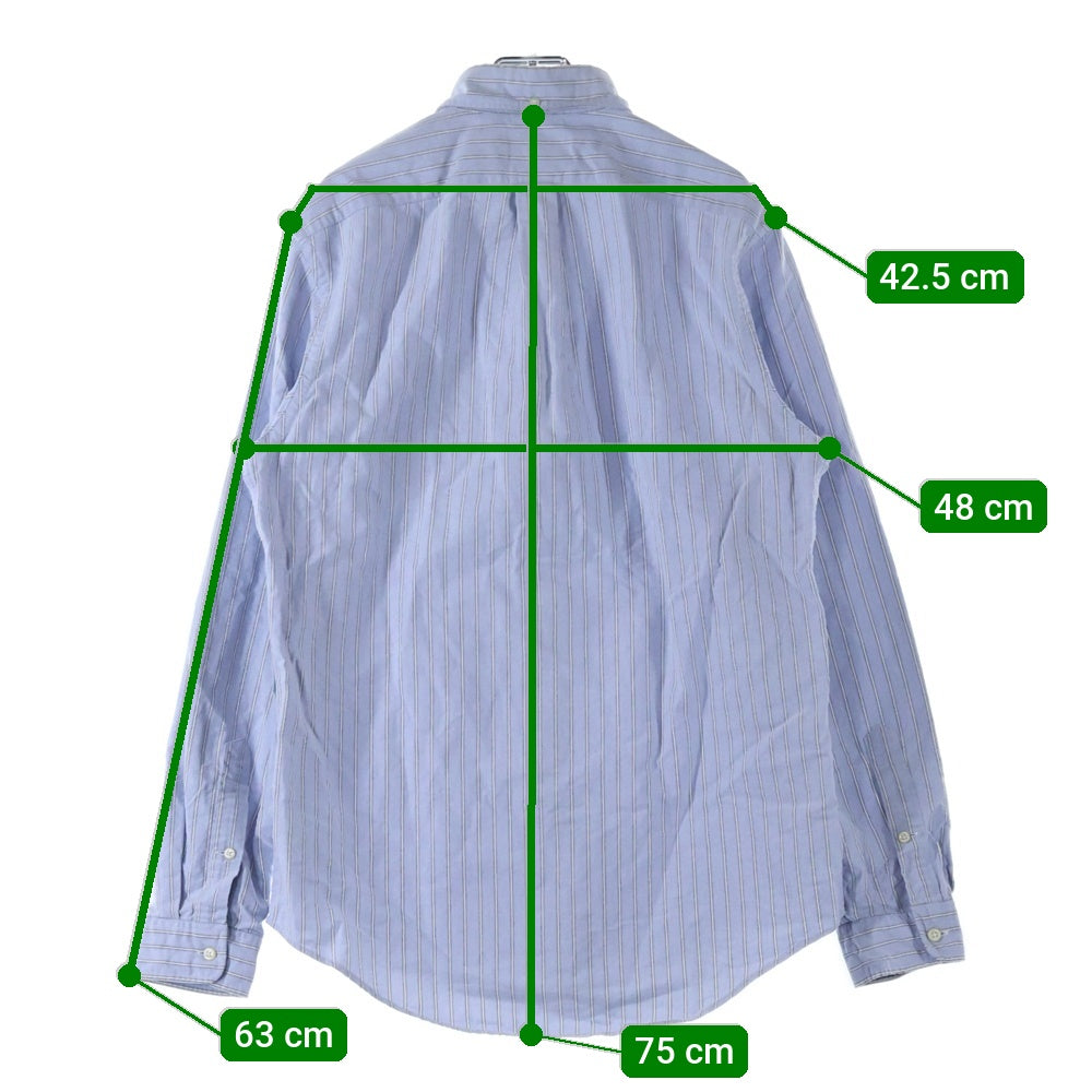 RALPH LAUREN RUGBY(ラルフローレン ラグビー) ロゴ刺繍 ストライプ 長袖シャツ ブルー