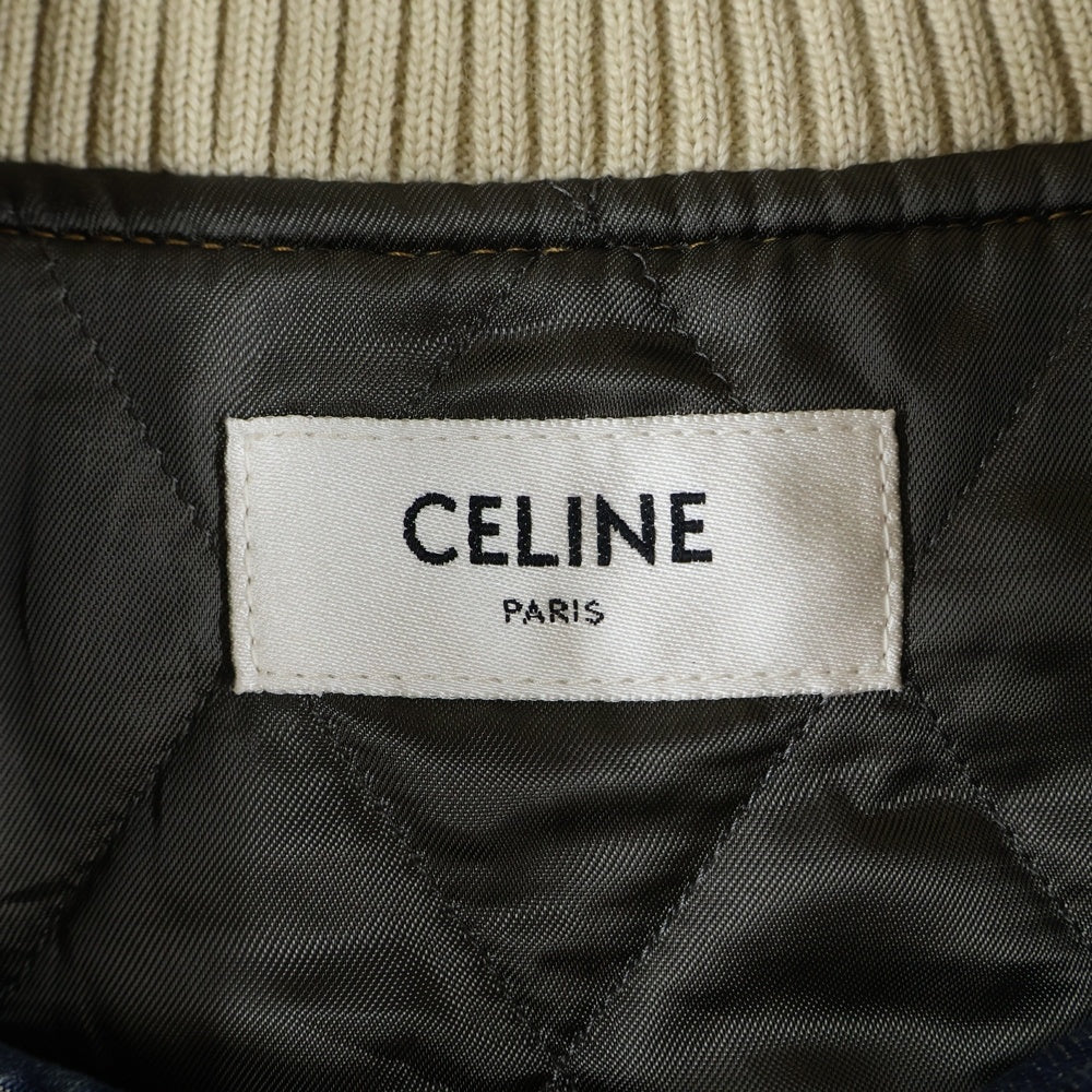 CELINE(セリーヌ) 25SS トリオンフルーズテディブルゾン インディゴ/ホワイト RV0KB789D