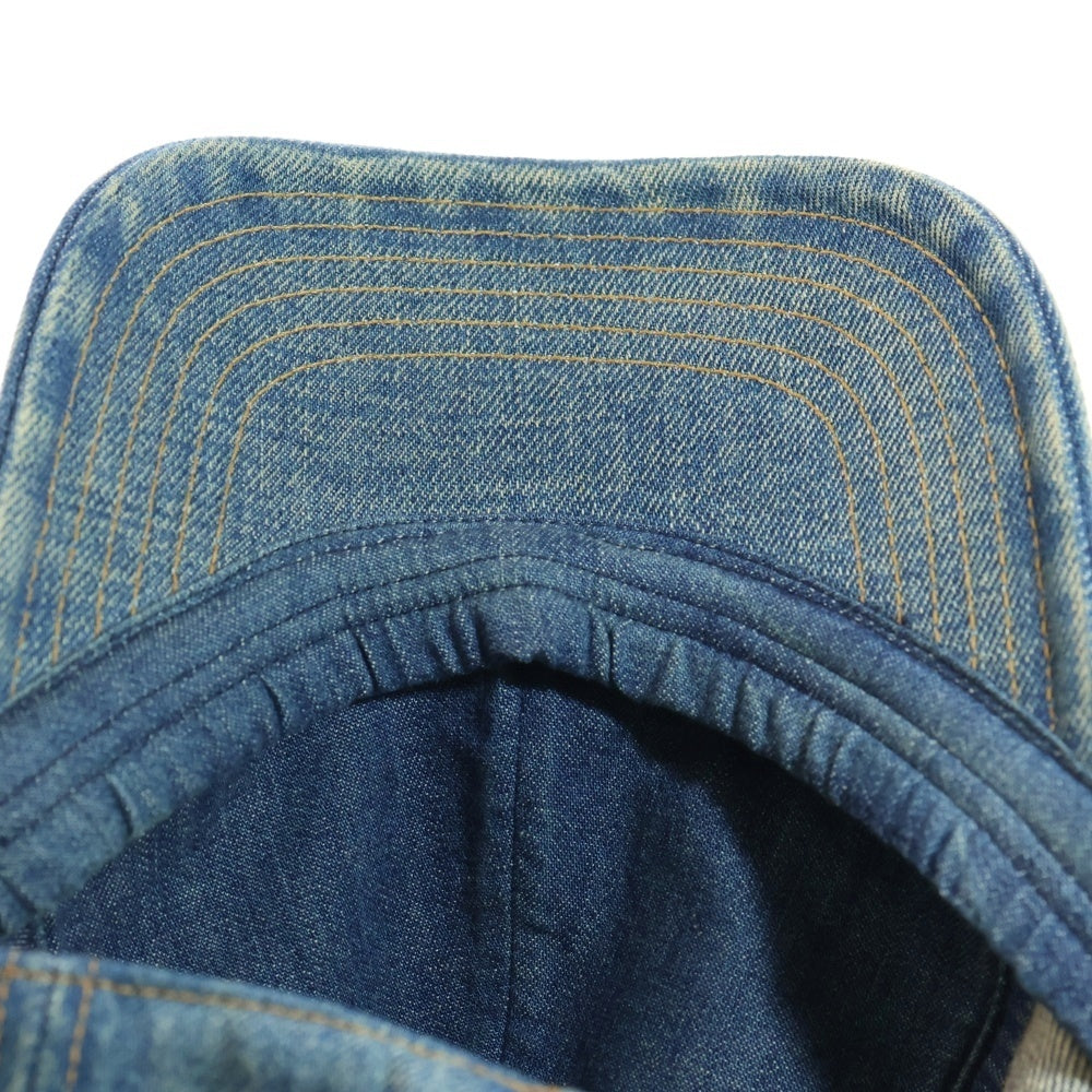 CELINE(セリーヌ) トリオンフパッチ コットン デニム 6パネル ロゴ 刺繍 ベースボールキャップ 帽子 インディゴ AA06F930F