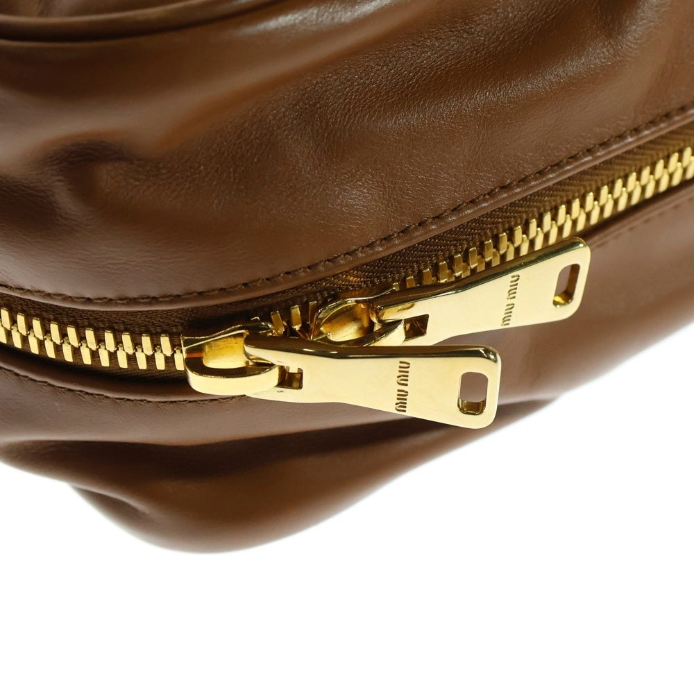 miumiu(ミュウミュウ) コニャック ショルダーバッグ ボーバッグラージ レザー ブラウン 5BB117