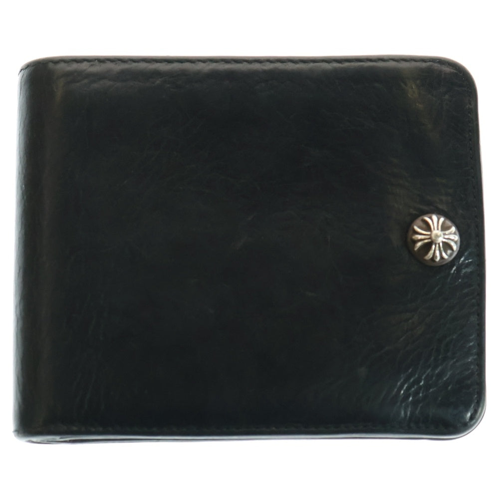 CHROME HEARTS(クロムハーツ) 1SNAP 1スナップ クロス ボールボタン レザーウォレット 財布 ブラック BCA361