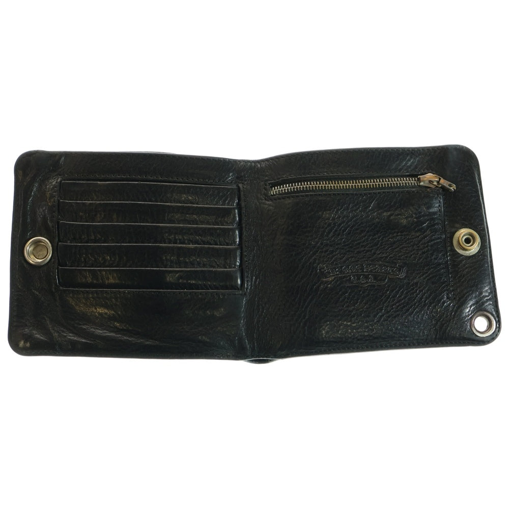 CHROME HEARTS(クロムハーツ) 1SNAP 1スナップ クロス ボールボタン レザーウォレット 財布 ブラック BCA361