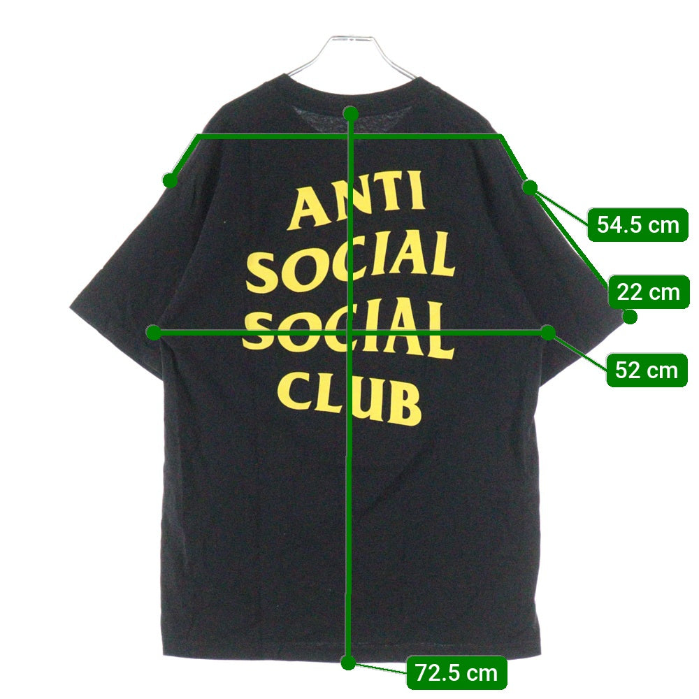 ANTI SOCIAL SOCIAL CLUB(アンチソーシャルソーシャルクラブ) 両面ロゴプリント 半袖Tシャツ カットソー ブラック