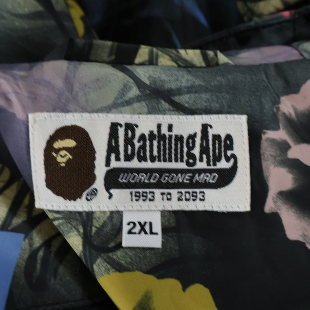 A BATHING APE(アベイシングエイプ) FLORAL CAMO NYLON HOODED JACKET フローラルカモ ナイロンジップアップフーデッドジャケット マルチ