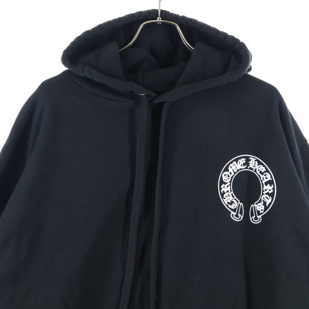 CHROME HEARTS(クロムハーツ) HORSESHOE PULLOVER HOODIE ホースシュープリント アームフローラル プルオーバースウェットパーカー フーディ ブラック
