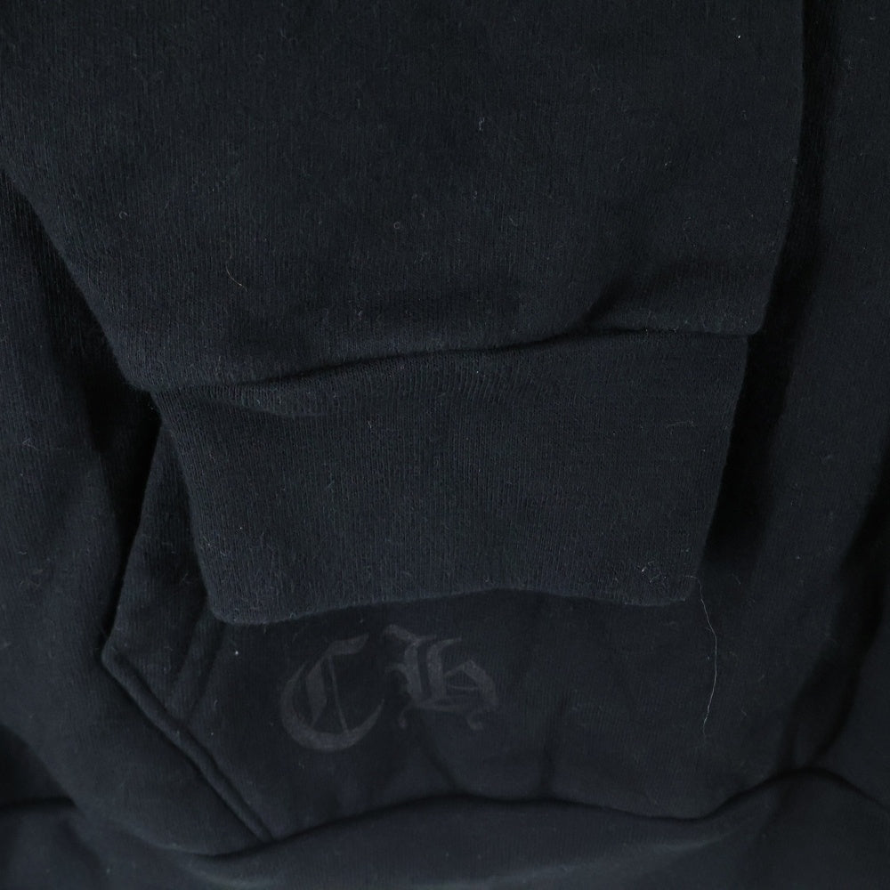 CHROME HEARTS(クロムハーツ) HORSESHOE PULLOVER HOODIE ホースシュープリント アームフローラル プルオーバースウェットパーカー フーディ ブラック