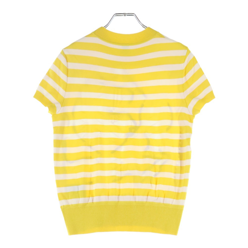 HERMES(エルメス) ツイルレーヌ シルク切替 半袖ニット カットソー イエロー レディース 2E2813DN