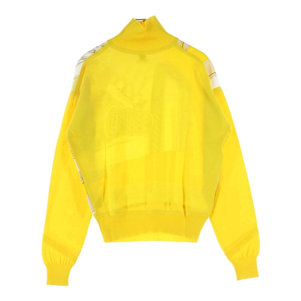HERMES(エルメス) ツイルレーヌ シルク切替 長袖ニットセーター レディース イエロー