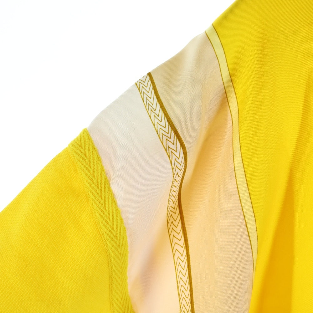 HERMES(エルメス) ツイルレーヌ シルク切替 長袖ニットセーター レディース イエロー